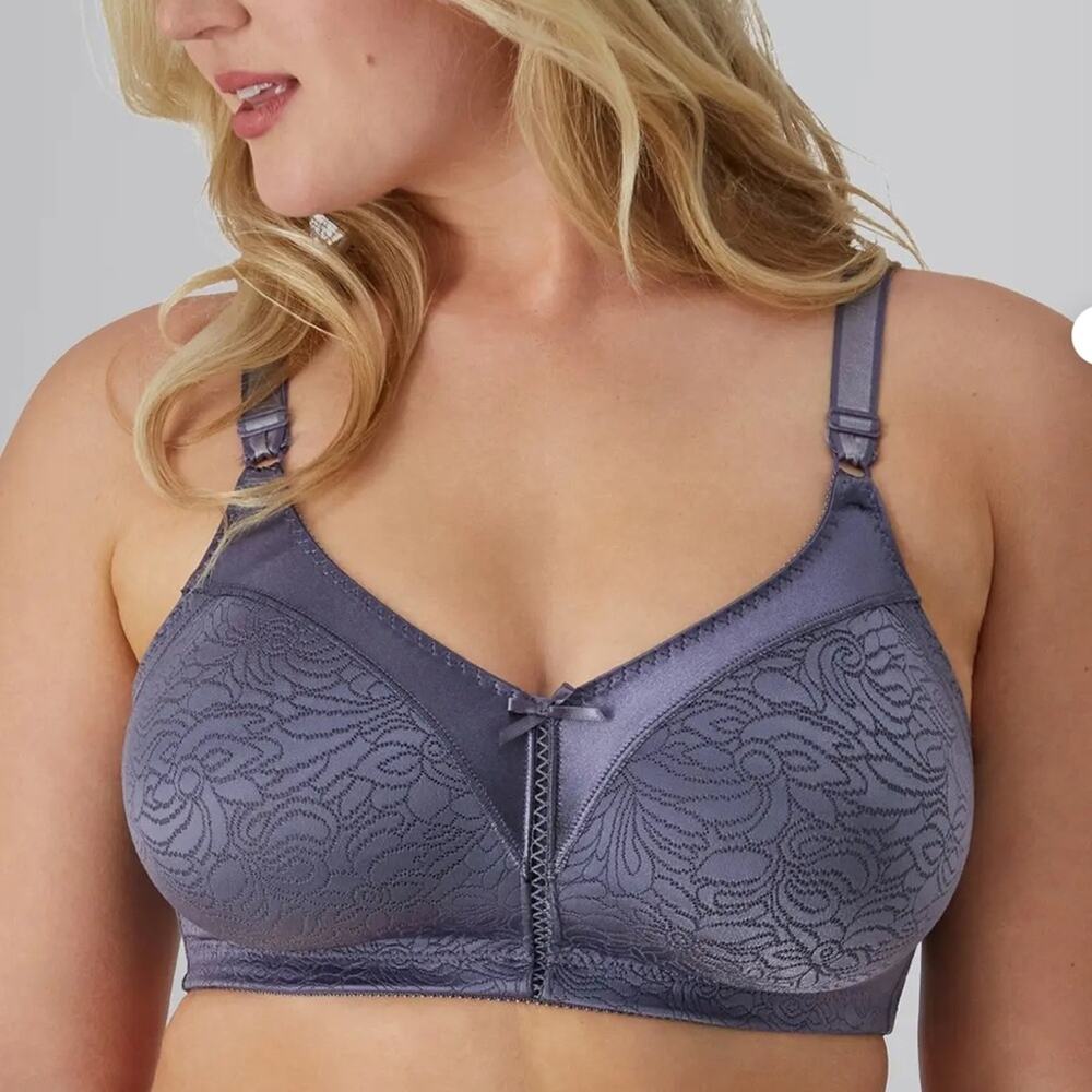 Bali Double Supports Wireless Bra Grey Unlined Lace Women’s Retails $48 3372 38D